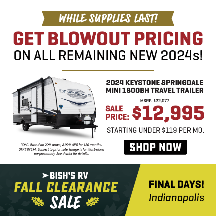 2024 Keystone Springdale Mini 1800BH travel trailer for $12,995! - Fall Clearance Sales Event - Final Days - Bish's RV of Indianapolis in Anderson
